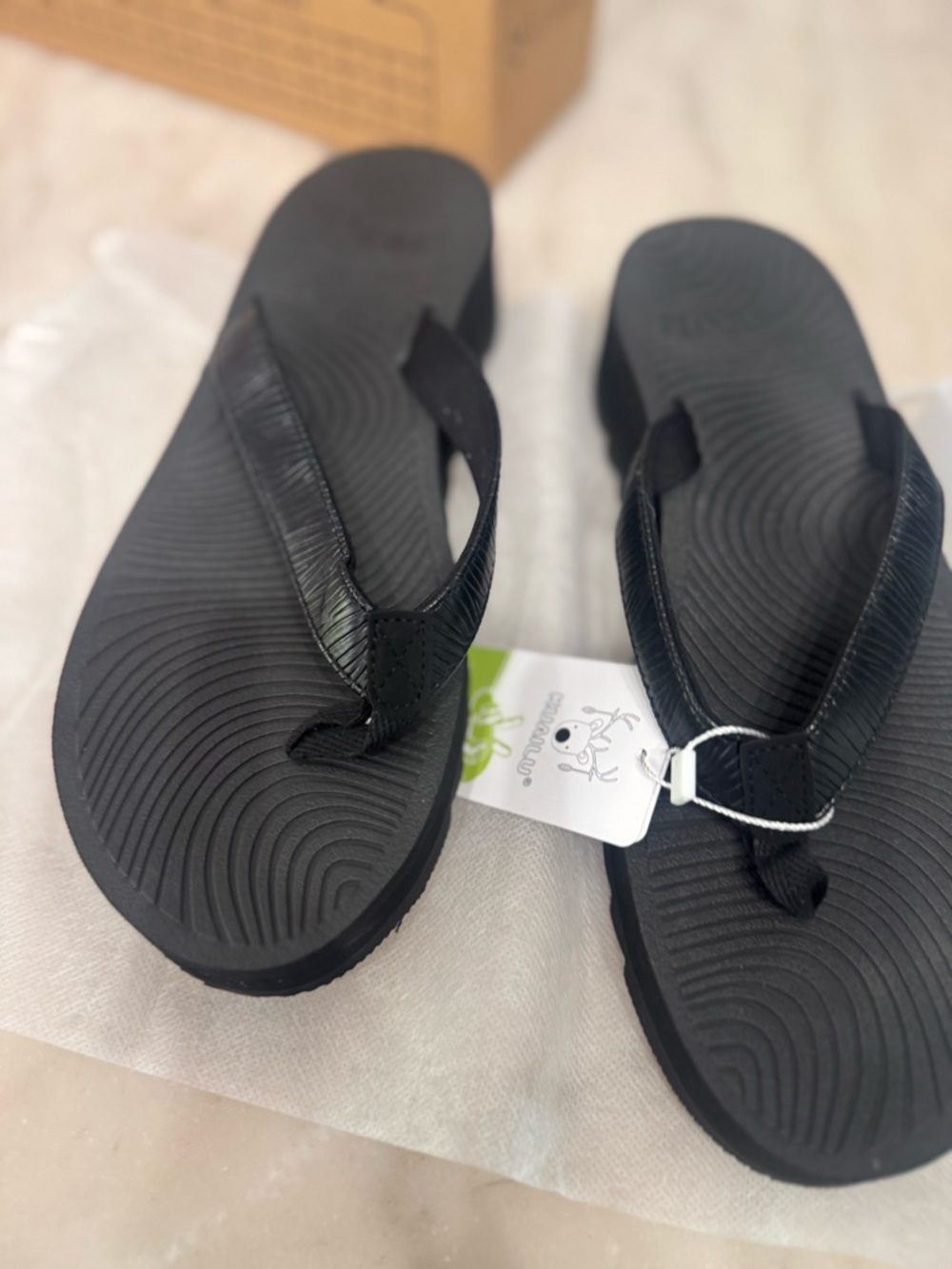 Black Women's Flip-Flop Sandals - Comfortable Everyday Straps - Picture 5 of 7